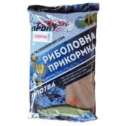 Прикормка для рыбы, Feeder Sport Премиум, 1кг, вкус Плотва, цвет коричневый